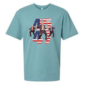 Humorous Trump Funny Victory Dance Trump Dancing America 47 Sueded Cloud Jersey T-Shirt