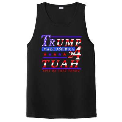 Hawk Tuah Funny Viral Humor Meme Video Tee24 Trump Tuah PosiCharge Competitor Tank