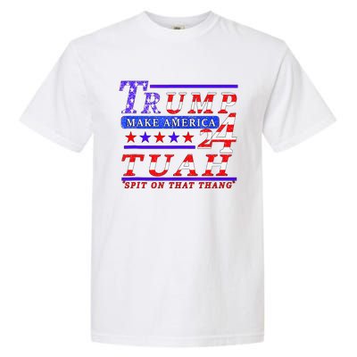 Hawk Tuah Funny Viral Humor Meme Video Tee24 Trump Tuah Garment-Dyed Heavyweight T-Shirt