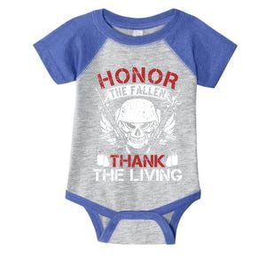 Honor The Fallen Thank The Living Veterans Day Cute Gift Infant Baby Jersey Bodysuit