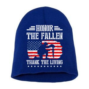 Honor The Fallen Gift Thank The Living Gift Memorial Day Gift Short Acrylic Beanie