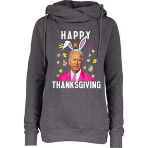 Happy Thanksgiving Funny Joe Biden Confused Happy Easter Day Womens Funnel Neck Pullover Hood