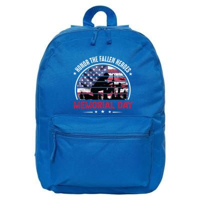 Honor The Fallen Heroes Memorial Day With American Flag Funny Gift 16 in Basic Backpack