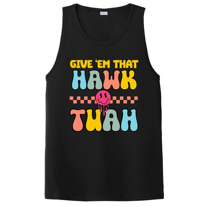 Hawk Tuah Funny Viral Humor Meme Video PosiCharge Competitor Tank