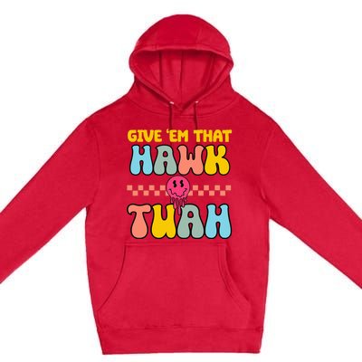 Hawk Tuah Funny Viral Humor Meme Video Premium Pullover Hoodie