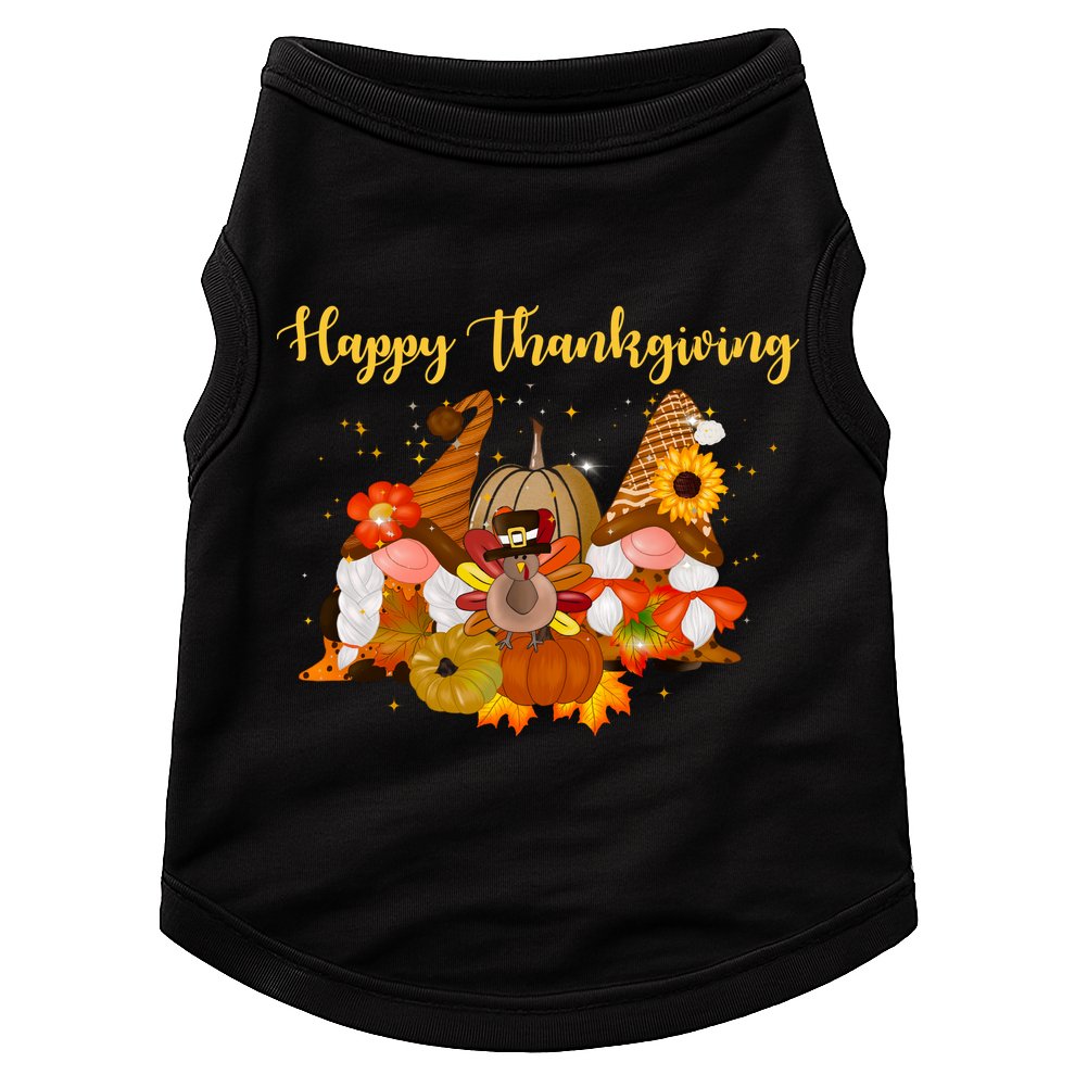 Happy Thanksgiving Fall Gnomes Doggie Tank