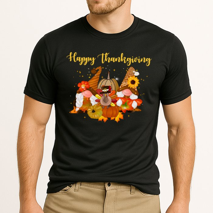 Happy Thanksgiving Fall Gnomes Cooling Performance Crew T-Shirt