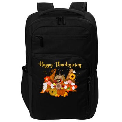 Happy Thanksgiving Fall Gnomes Impact Tech Backpack