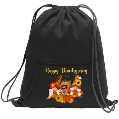 Happy Thanksgiving Fall Gnomes Sweatshirt Cinch Pack Bag