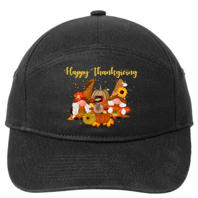 Happy Thanksgiving Fall Gnomes 7-Panel Snapback Hat