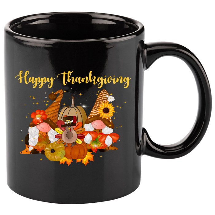 Happy Thanksgiving Fall Gnomes 11oz C Handle Ceramic Mug