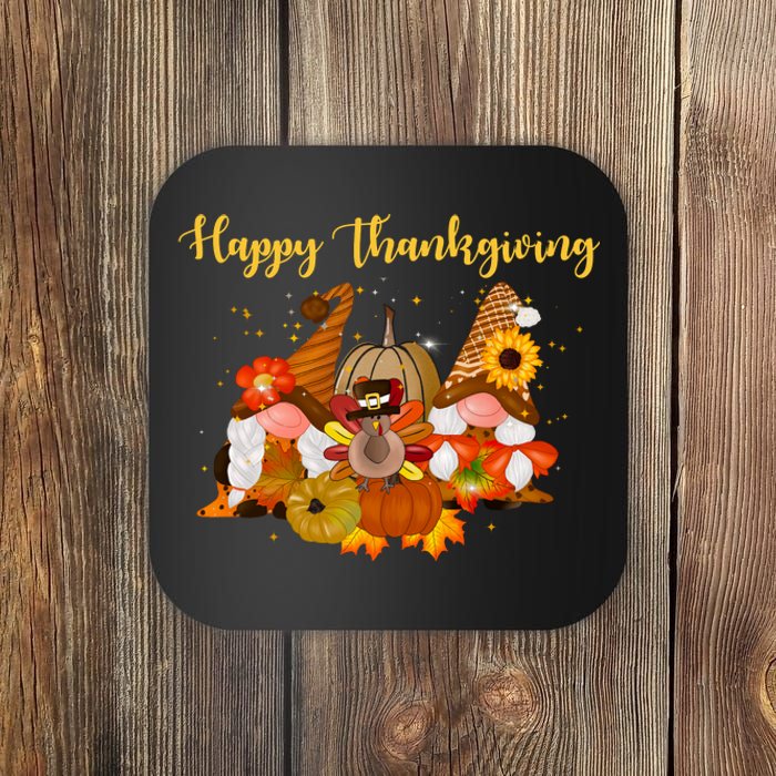 Happy Thanksgiving Fall Gnomes Coaster