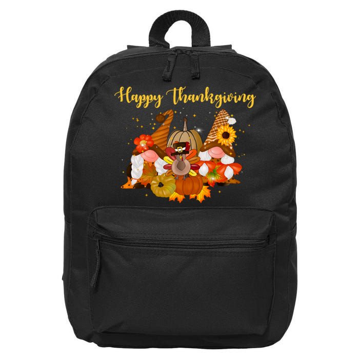 Happy Thanksgiving Fall Gnomes 16 in Basic Backpack