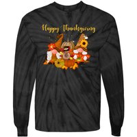 Happy Thanksgiving Fall Gnomes Tie-Dye Long Sleeve Shirt