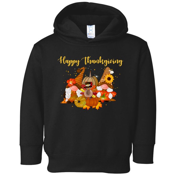 Happy Thanksgiving Fall Gnomes Toddler Hoodie