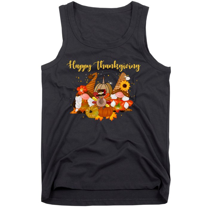 Happy Thanksgiving Fall Gnomes Tank Top