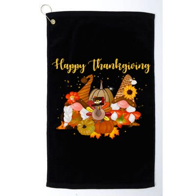 Happy Thanksgiving Fall Gnomes Platinum Collection Golf Towel