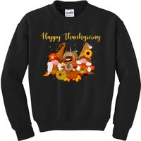 Happy Thanksgiving Fall Gnomes Kids Sweatshirt