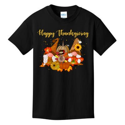 Happy Thanksgiving Fall Gnomes Kids T-Shirt