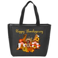 Happy Thanksgiving Fall Gnomes Zip Tote Bag