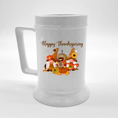 Happy Thanksgiving Fall Gnomes Beer Stein