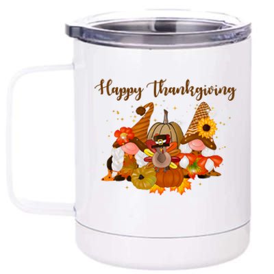 Happy Thanksgiving Fall Gnomes 12 oz Stainless Steel Tumbler Cup