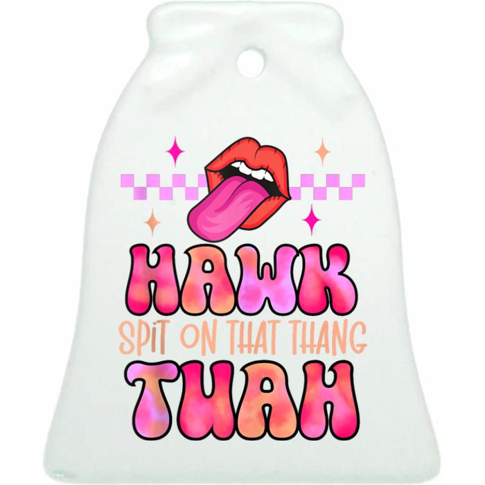 Hawk Tuah Funny Viral Humor Meme Video Ceramic Bell Ornament