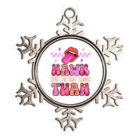 Hawk Tuah Funny Viral Humor Meme Video Metallic Star Ornament