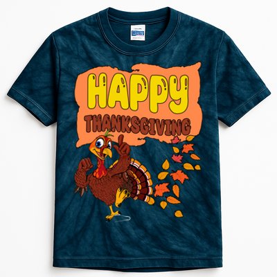 Happy Thanksgiving Festive Fun Holiday Kids Tie-Dye T-Shirt