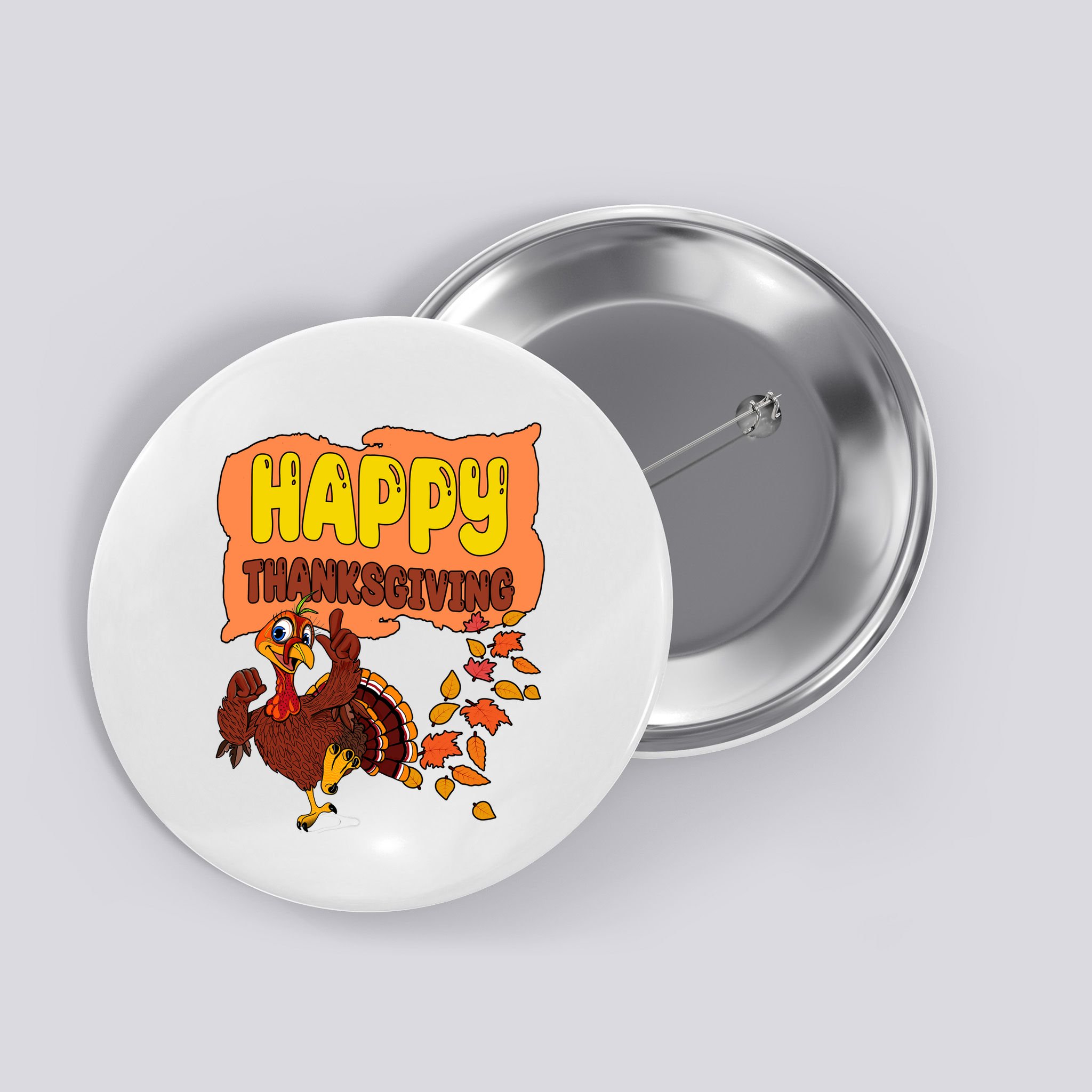 Happy Thanksgiving Festive Fun Holiday Button