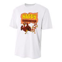 Happy Thanksgiving Festive Fun Holiday Youth Performance Sprint T-Shirt