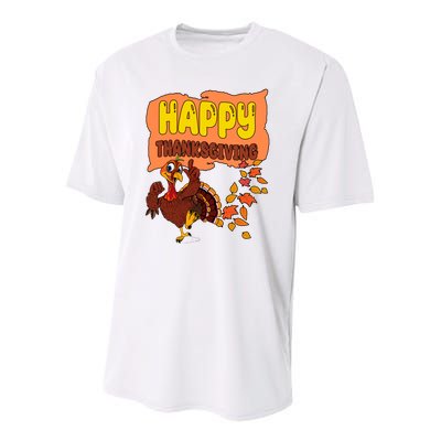 Happy Thanksgiving Festive Fun Holiday Youth Performance Sprint T-Shirt