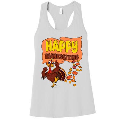 Happy Thanksgiving Festive Fun Holiday Women's Racerback Tank