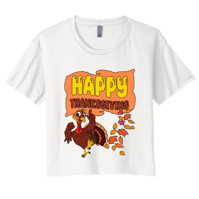 Happy Thanksgiving Festive Fun Holiday Crop Top