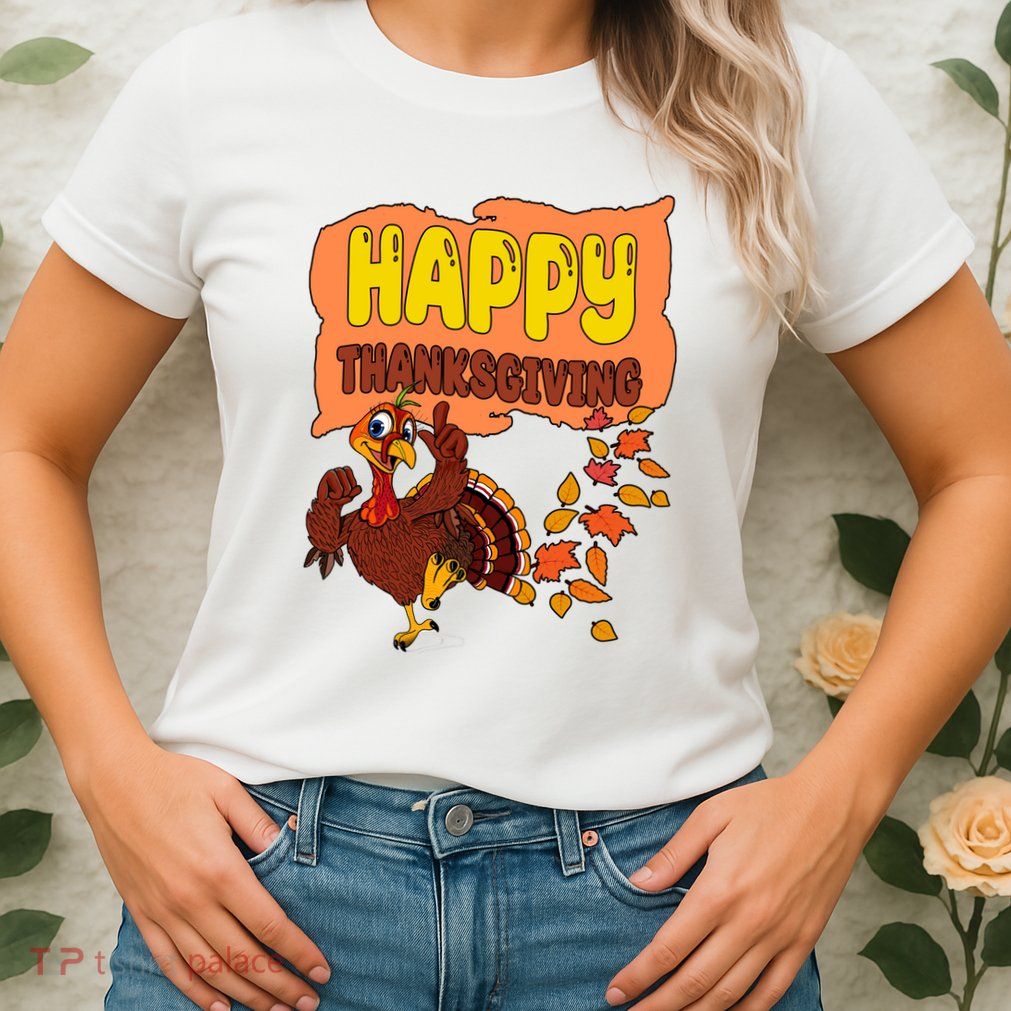 Happy Thanksgiving Festive Fun Holiday Womens T-Shirt