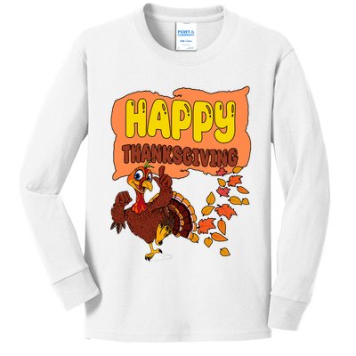 Happy Thanksgiving Festive Fun Holiday Kids Long Sleeve Shirt