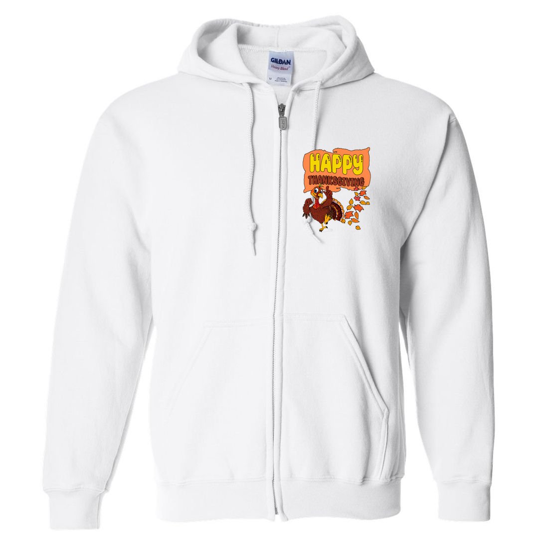 Happy Thanksgiving Festive Fun Holiday Full Zip Hoodie
