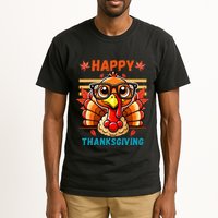 Happy Thanksgiving Funny Turkey Cartoon Turkey With Glasses Tall T-Shirt