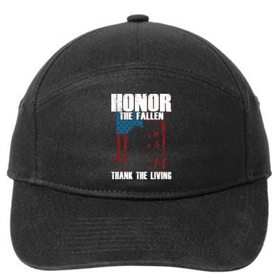 Honor The Fallen Usa Flag Military Veteran Support Gift Great Gift 7-Panel Snapback Hat