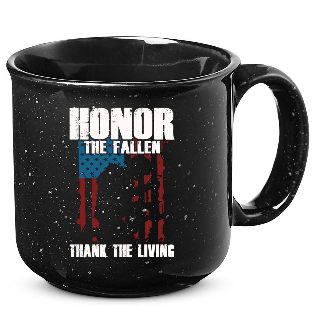 Honor The Fallen Usa Flag Military Veteran Support Gift Great Gift 15oz Campfire Ceramic Mug