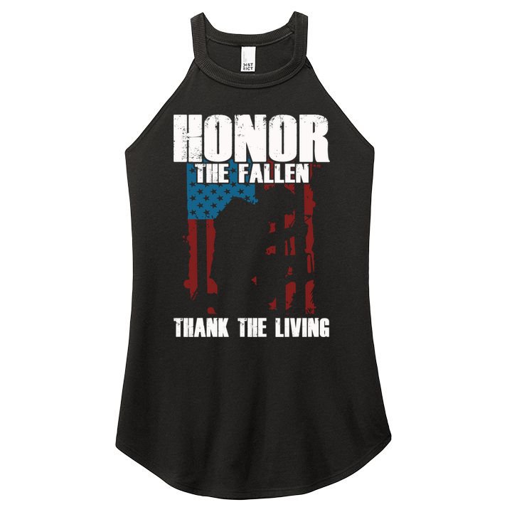 Honor The Fallen Usa Flag Military Veteran Support Gift Great Gift Women's Perfect Tri Rocker Tank