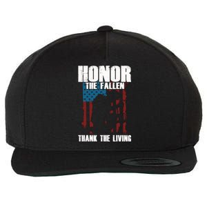 Honor The Fallen Usa Flag Military Veteran Support Gift Great Gift Wool Snapback Cap