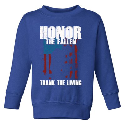 Honor The Fallen Usa Flag Military Veteran Support Gift Great Gift Toddler Sweatshirt