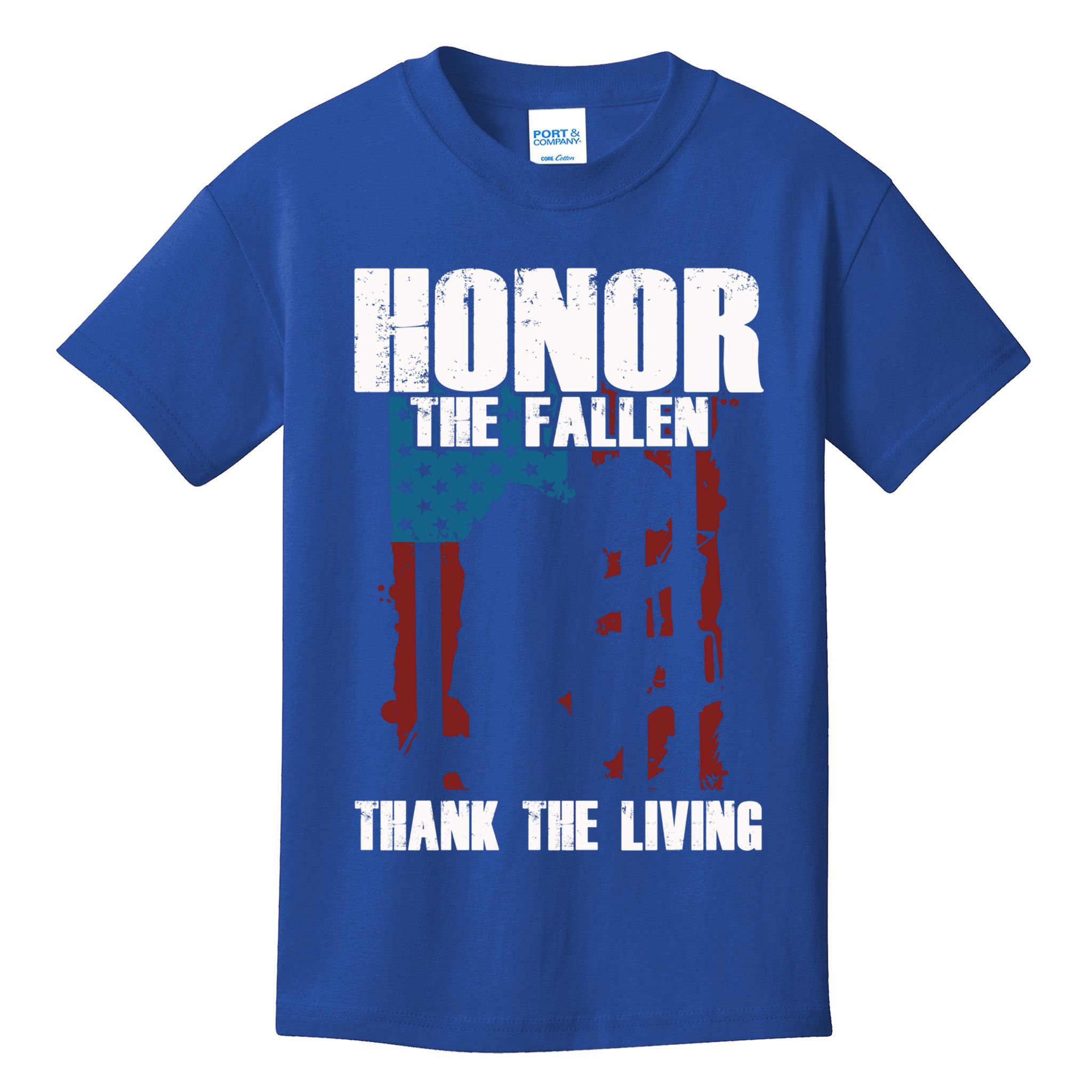 Honor The Fallen Usa Flag Military Veteran Support Gift Great Gift Kids T-Shirt