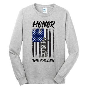 Honor The Fallen American Flag For Patriots Gift Tall Long Sleeve T-Shirt