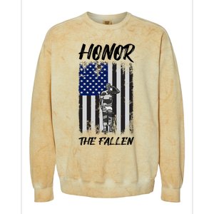 Honor The Fallen American Flag For Patriots Gift Colorblast Crewneck Sweatshirt