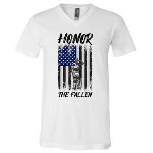 Honor The Fallen American Flag For Patriots Gift V-Neck T-Shirt