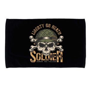 Honor The Fallen Army Heroes Skull In Soldier Helmet Gift Microfiber Hand Towel