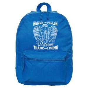 Honor The Fallen Veteran Thank The Living Veteran Gift 16 in Basic Backpack