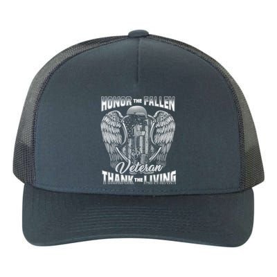 Honor The Fallen Veteran Thank The Living Veteran Gift Yupoong Adult 5-Panel Trucker Hat